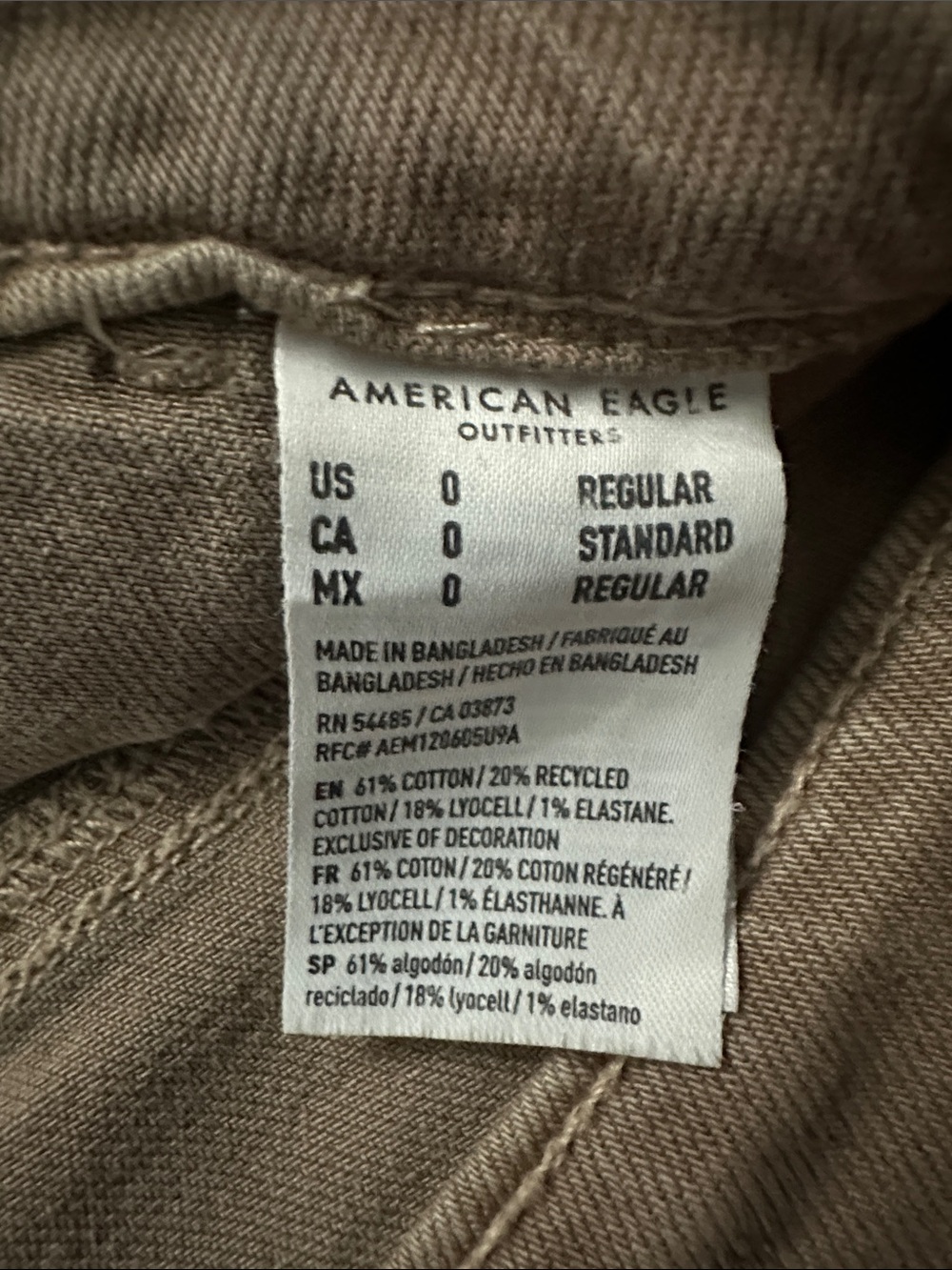 American Eagle Outfitters Womens Wide-Leg Chinos in Taupe - Picture 2 of 4